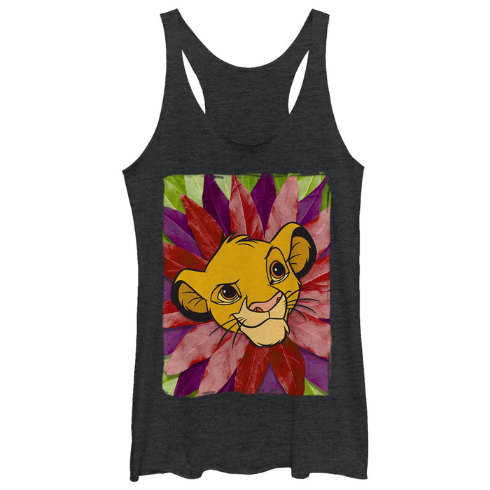 fifth sun Women's Lion King Simba Leaf Mane Racerback Tank Top