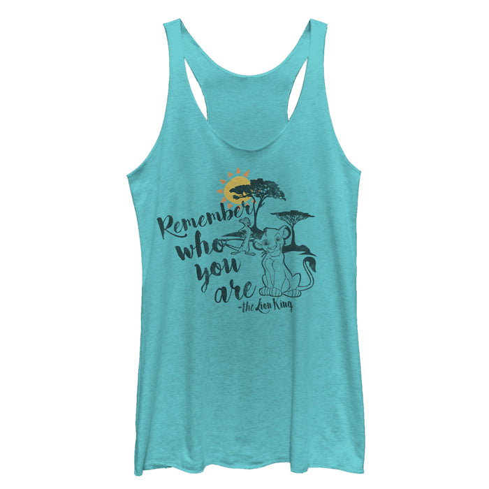 fifth sun Women's Lion King Simba Never Forget Who You Are Racerback Tank Top