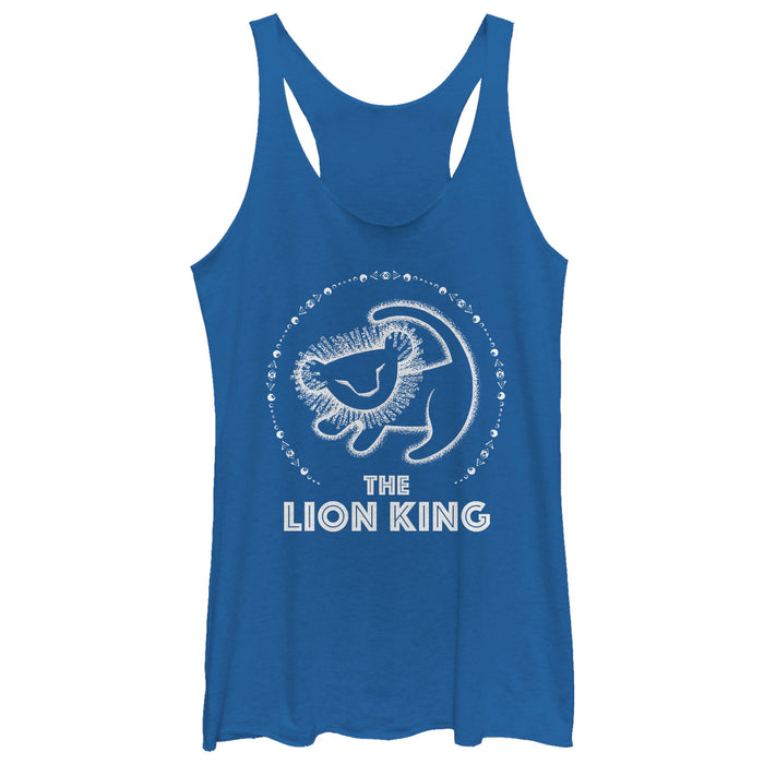 fifth sun Women's Lion King Simba Painting Circle Racerback Tank Top