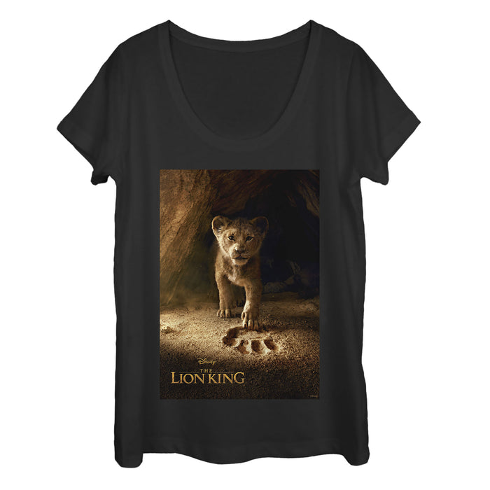 Fifth Sun Women's Lion King Simba Paw Movie Poster Scoop Neck