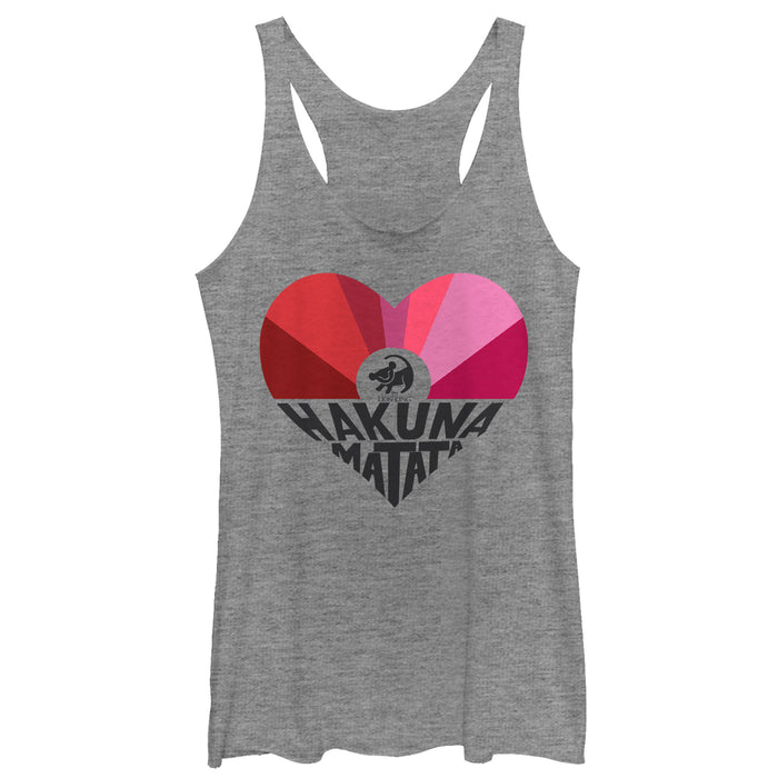 fifth sun Women's Lion King Valentine Hakuna Matata Heart Racerback Tank Top