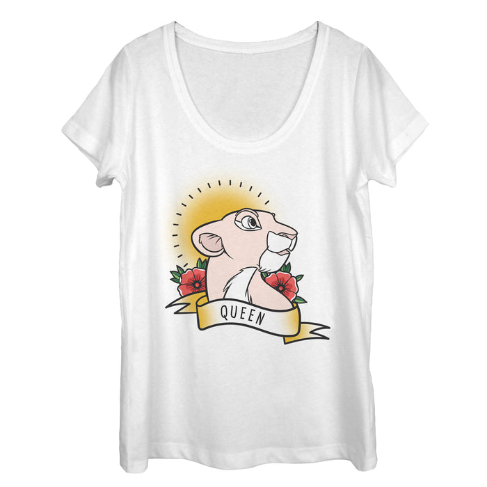 fifth sun Women's Lion King Valentine Nala Queen Scoop Neck
