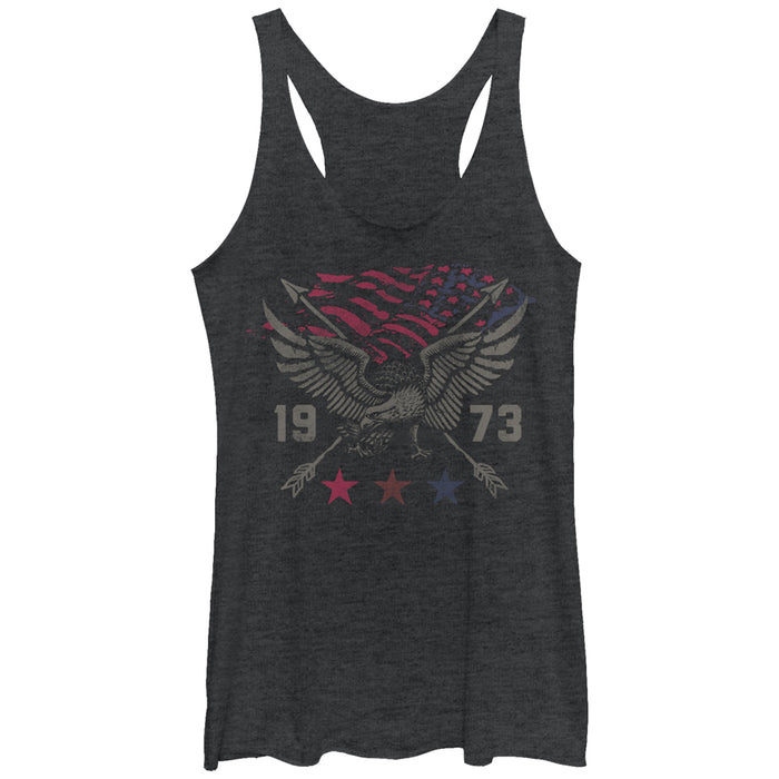 fifth sun Women's Lost Gods 1973 Eagle American Flag Racerback Tank Top