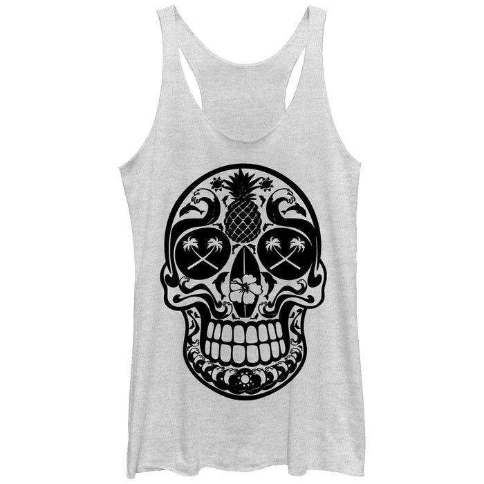 fifth sun Women's Lost Gods Beach Skull Racerback Tank Top