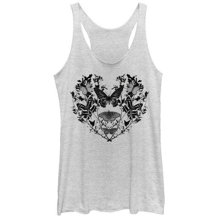 fifth sun Women's Lost Gods Butterfly Branch Heart Racerback Tank Top