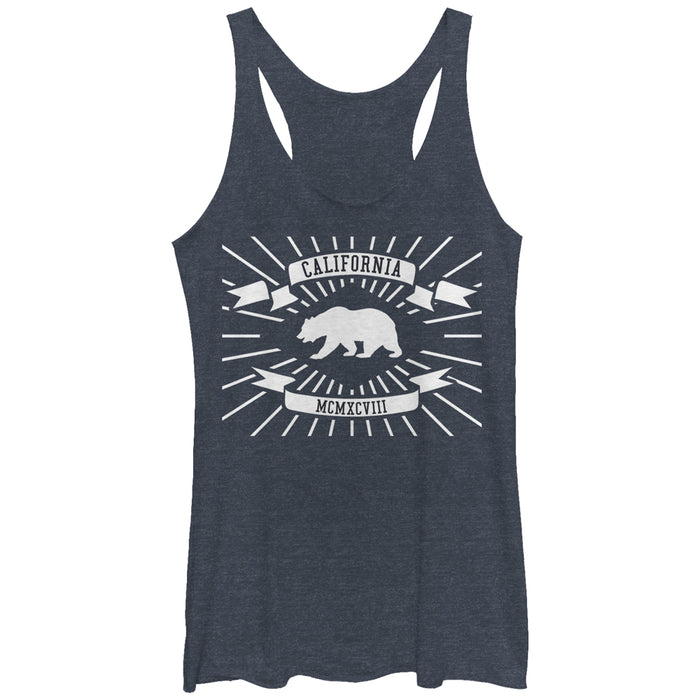 fifth sun Women's Lost Gods California Flag Roman Numerals Racerback Tank Top
