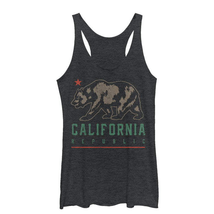 fifth sun Women's Lost Gods California Republic Bear Shadow Racerback Tank Top