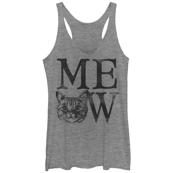 fifth sun Women's Lost Gods Cat Meow Racerback Tank Top