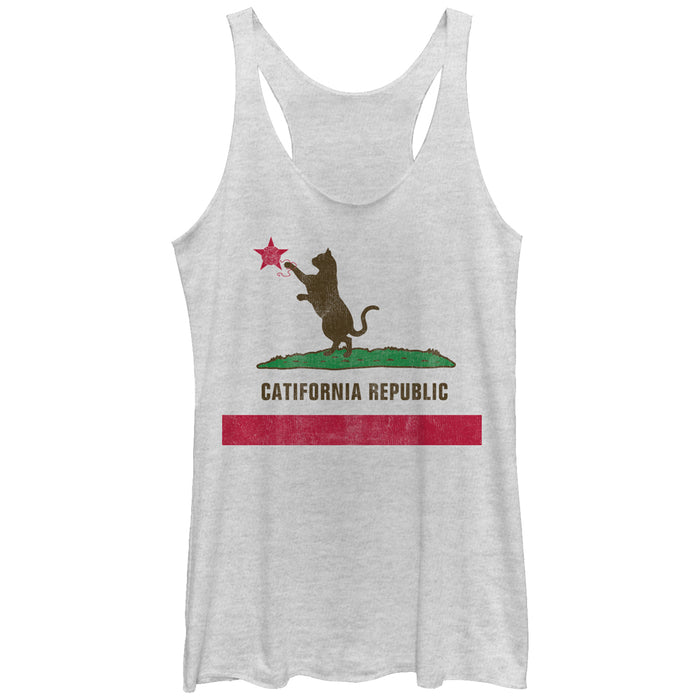 fifth sun Women's Lost Gods Cat Republic Flag Yarn Racerback Tank Top