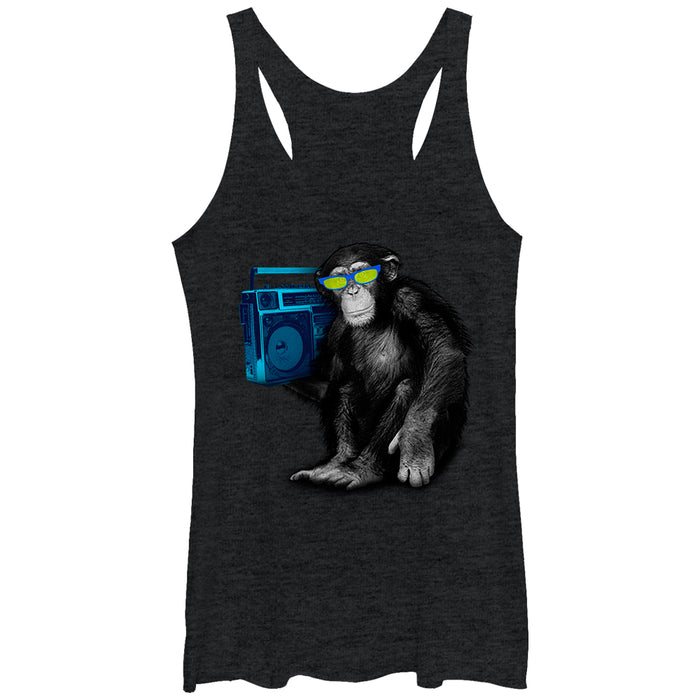 fifth sun Women's Lost Gods Chimpanzee Boombox Racerback Tank Top