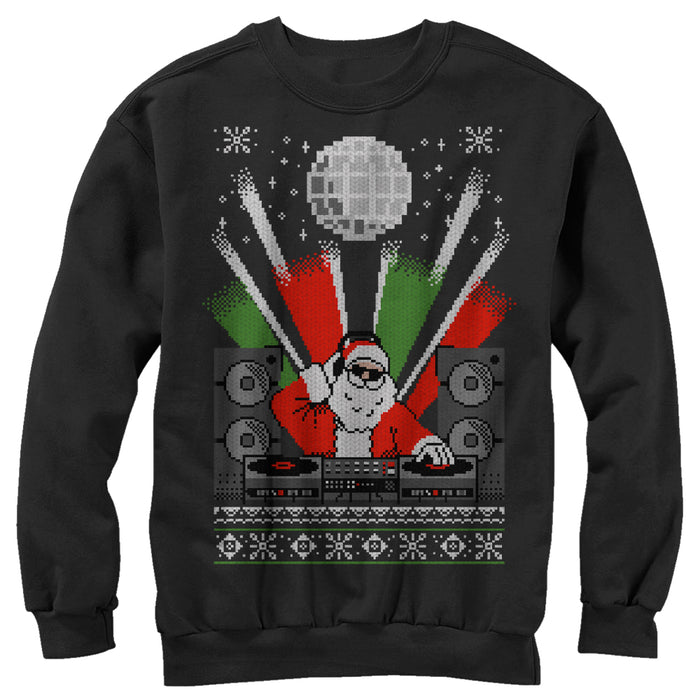 fifth sun Women's Lost Gods Christmas DJ Santa Ugly Sweater Sweatshirt