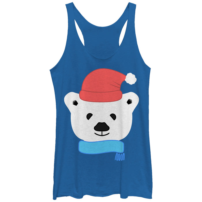 fifth sun Women's Lost Gods Christmas Polar Bear Racerback Tank Top