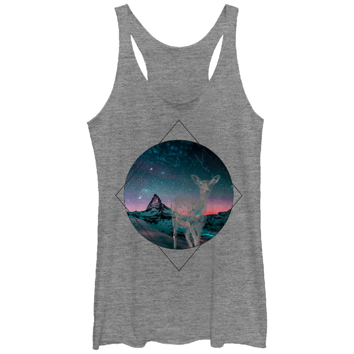 fifth sun Women's Lost Gods Constellation Deer Racerback Tank Top