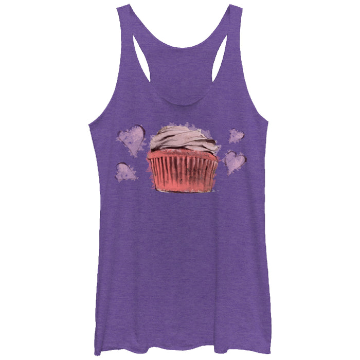 fifth sun Women's Lost Gods Cupcake Hearts Racerback Tank Top