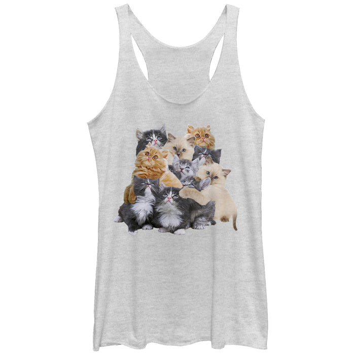 fifth sun Women's Lost Gods Cute Kitten Group Hug Racerback Tank Top