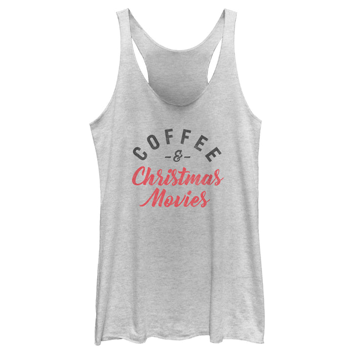 fifth sun Women's Lost Gods Distressed Coffee and Christmas Movies Racerback Tank Top
