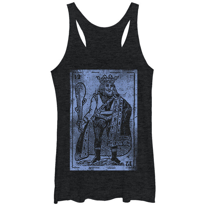 fifth sun Women's Lost Gods Distressed King Card Racerback Tank Top