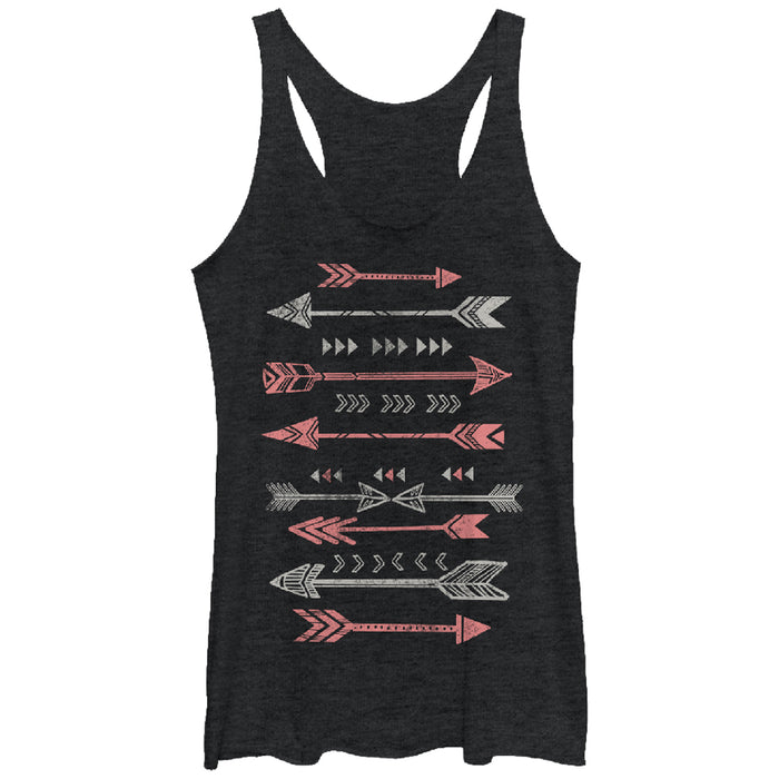 fifth sun Women's Lost Gods Distressed Tribal Arrows Racerback Tank Top