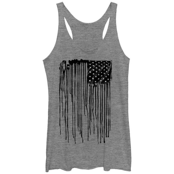 fifth sun Women's Lost Gods Dripping American Flag Racerback Tank Top