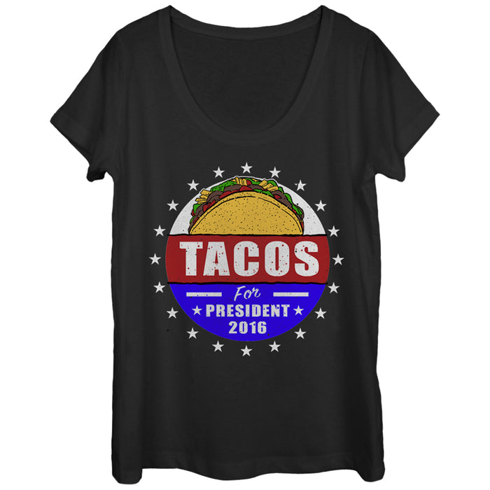 fifth sun Women's Lost Gods Election Tacos for President 2016 Scoop Neck