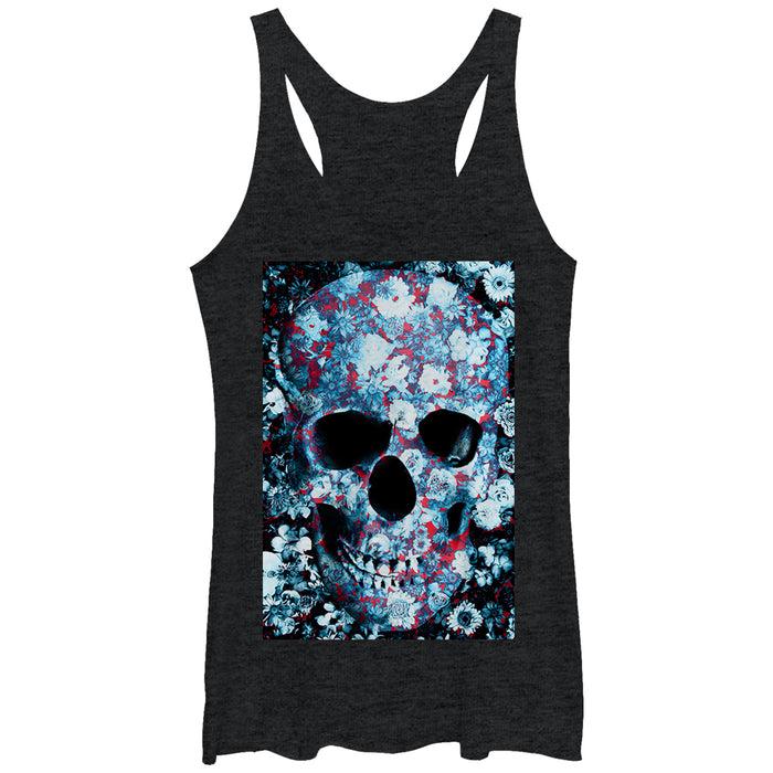fifth sun Women's Lost Gods Flower Skull Racerback Tank Top