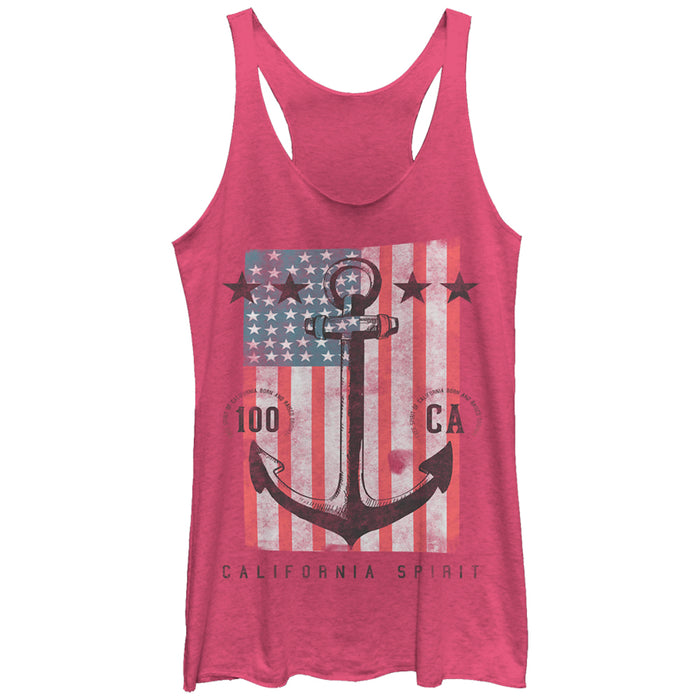 fifth sun Women's Lost Gods Fourth of July Anchor American Flag Racerback Tank Top
