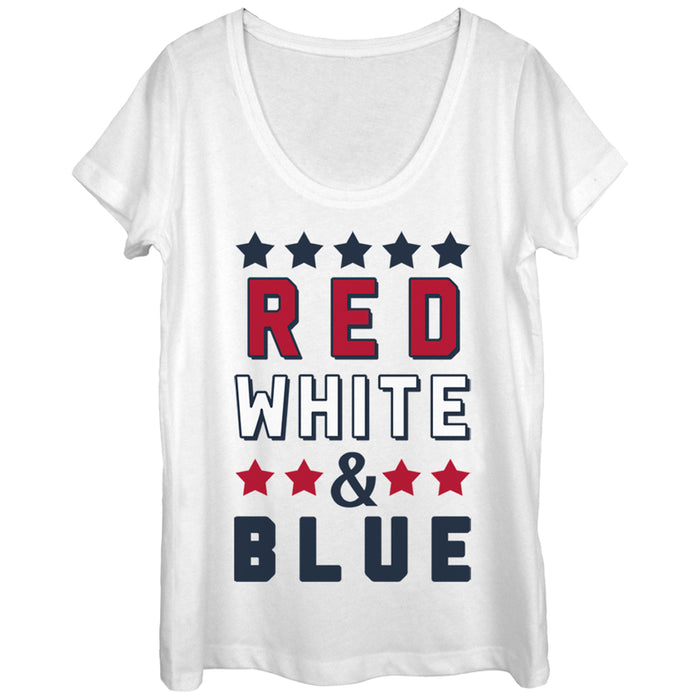 fifth sun Women's Lost Gods Fourth of July and Blue Scoop Neck