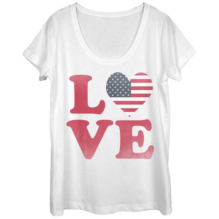 fifth sun Women's Lost Gods Fourth of July Love Scoop Neck