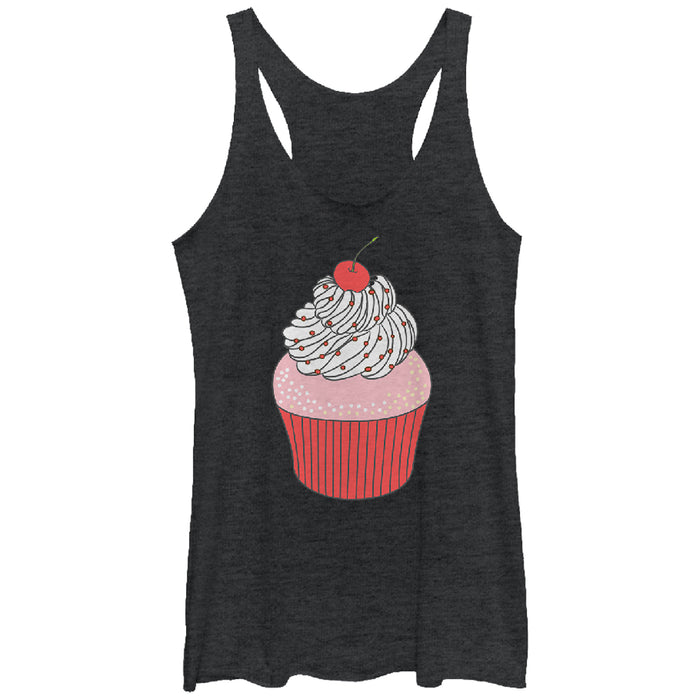 fifth sun Women's Lost Gods Frosted Cherry Cupcake Racerback Tank Top