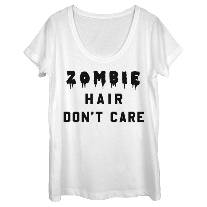 fifth sun Women's Lost Gods Halloween Zombie Hair Don't Care Scoop Neck