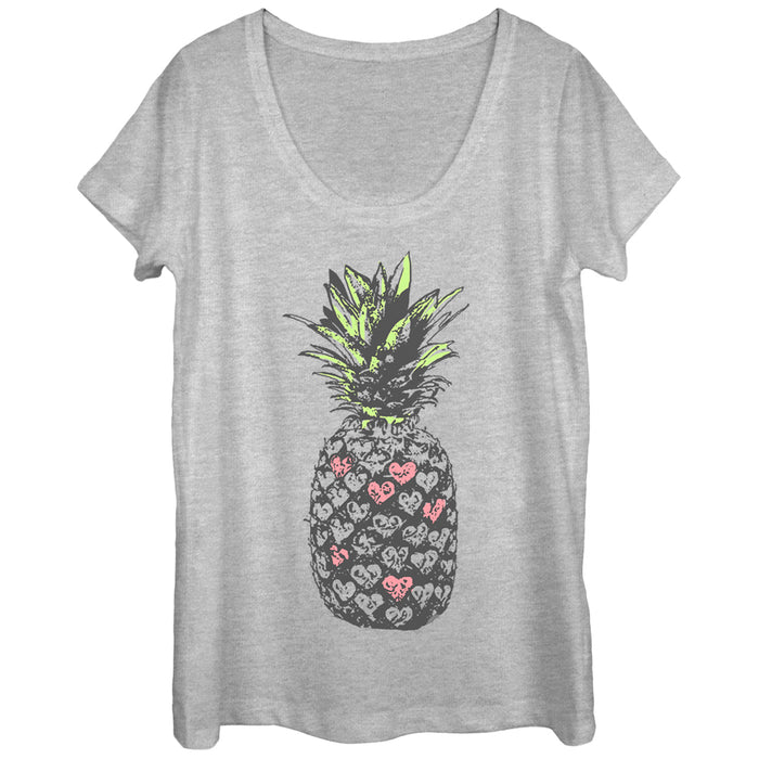fifth sun Women's Lost Gods Heart Pineapple Scoop Neck