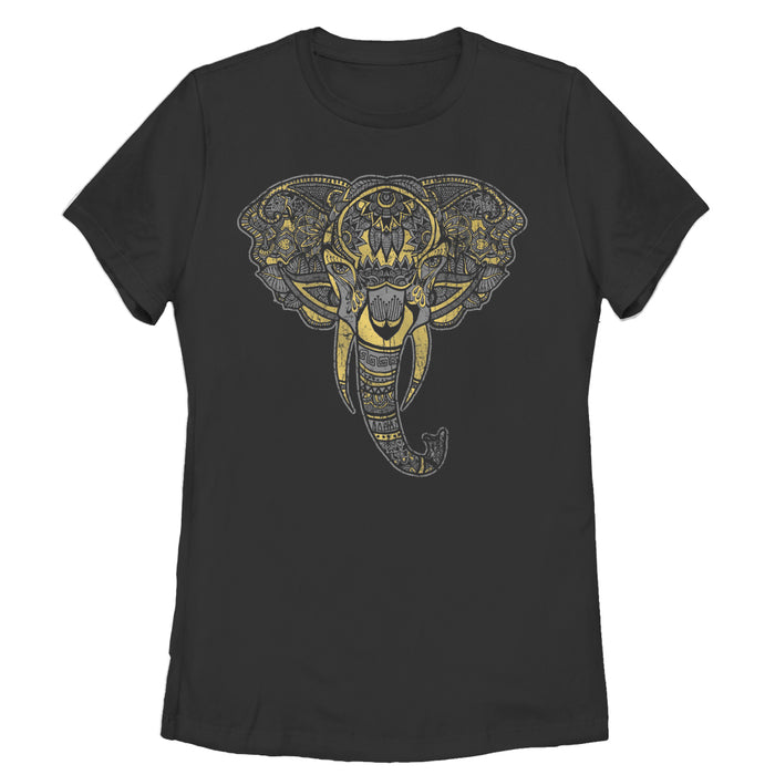 fifth sun Women's Lost Gods Henna Elephant Face T-Shirt