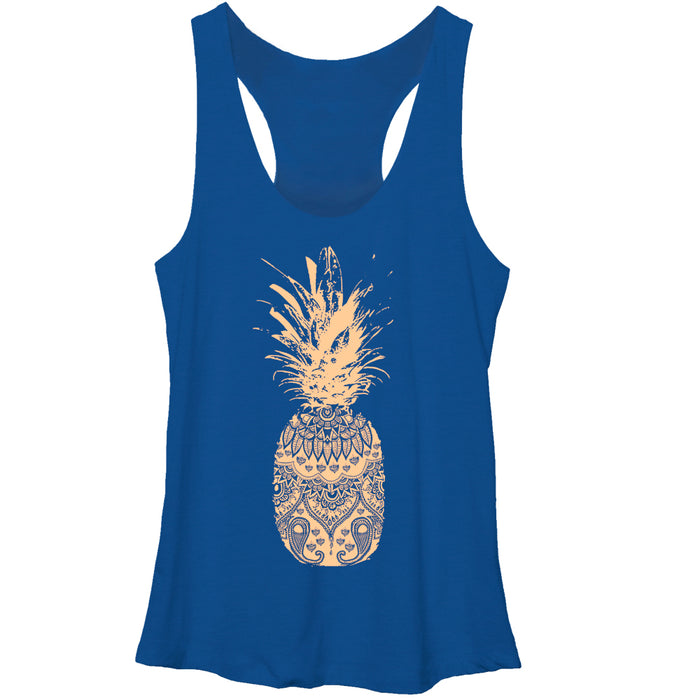 fifth sun Women's Lost Gods Henna Print Pineapple Racerback Tank Top