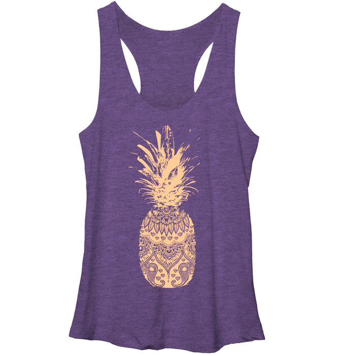 fifth sun Women's Lost Gods Henna Print Pineapple Racerback Tank Top