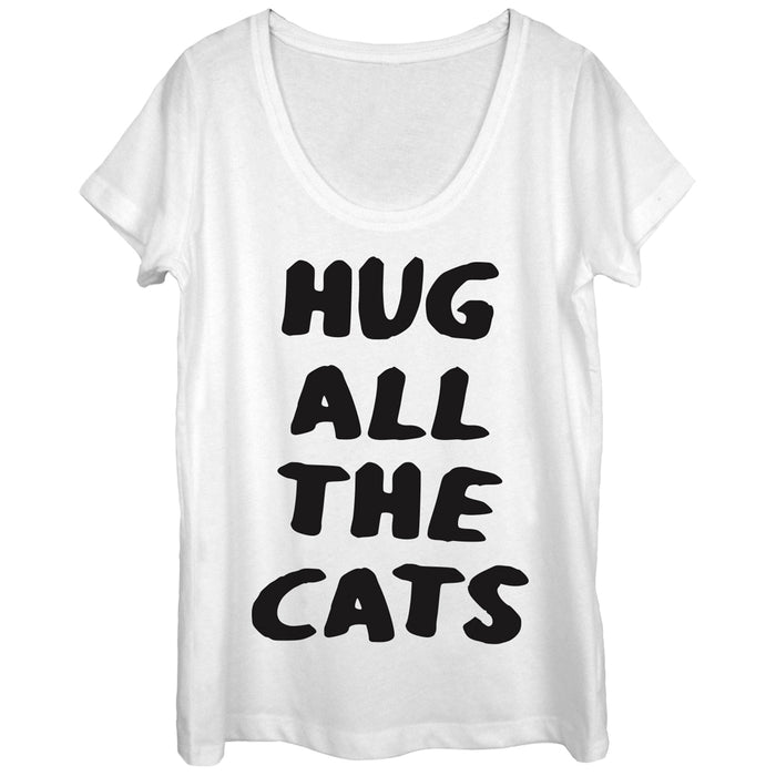 fifth sun Women's Lost Gods Hug All the Cats Scoop Neck