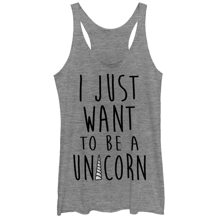 fifth sun Women's Lost Gods I Just Want to be a Unicorn Racerback Tank Top