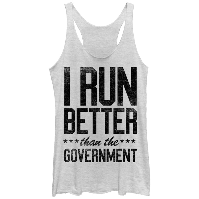 fifth sun Women's Lost Gods I Run Better Than the Government Racerback Tank Top