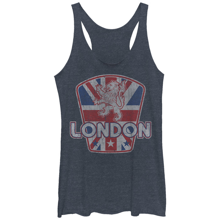 fifth sun Women's Lost Gods London Union Jack Lion Racerback Tank Top