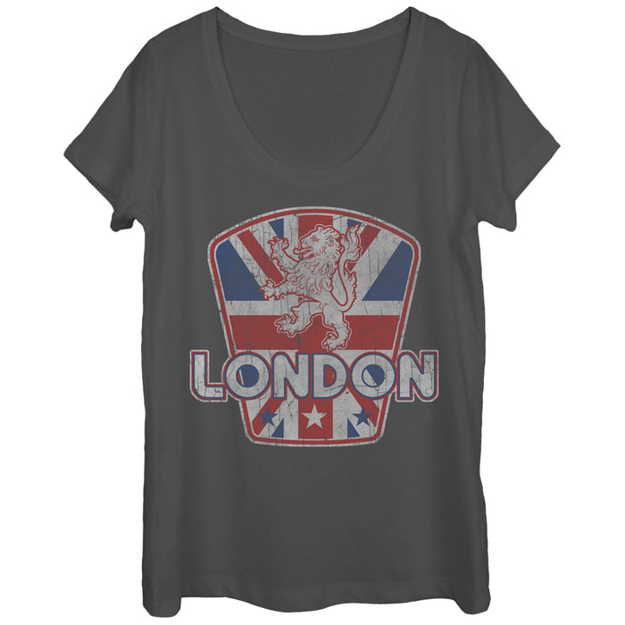 fifth sun Women's Lost Gods London Union Jack Lion Scoop Neck