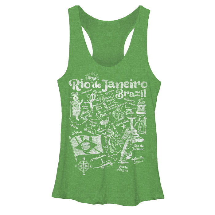 fifth sun Women's Lost Gods Map of Brazil Racerback Tank Top