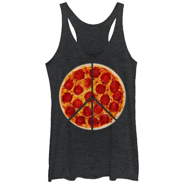 fifth sun Women's Lost Gods Peace Pizza Pie Racerback Tank Top