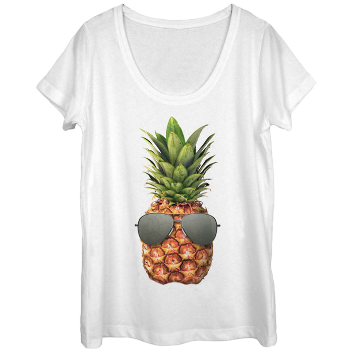 fifth sun Women's Lost Gods Pineapple Aviator Sunglasses Scoop Neck