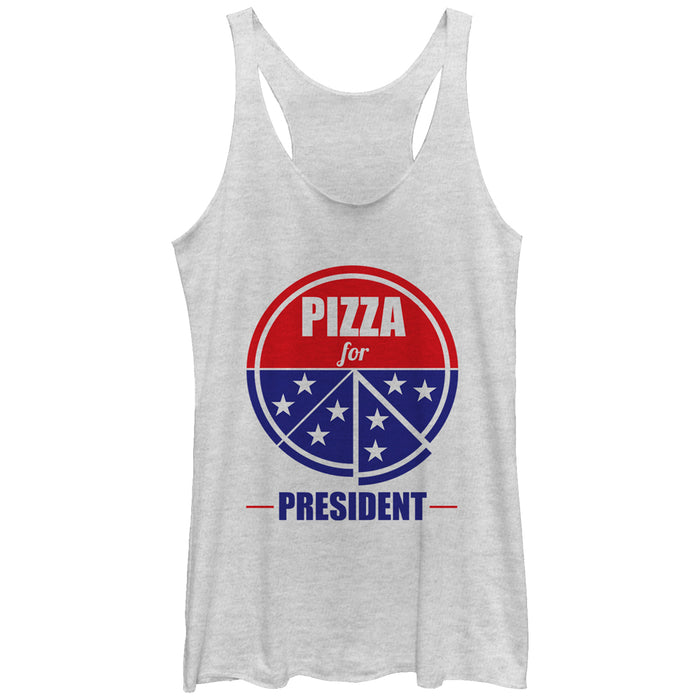 fifth sun Women's Lost Gods Pizza for President Racerback Tank Top
