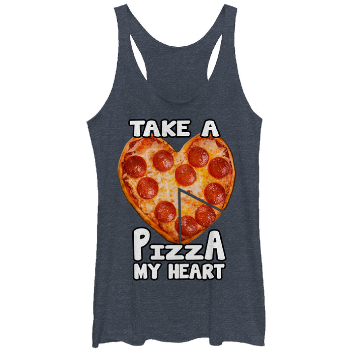 fifth sun Women's Lost Gods Pizza My Heart Racerback Tank Top