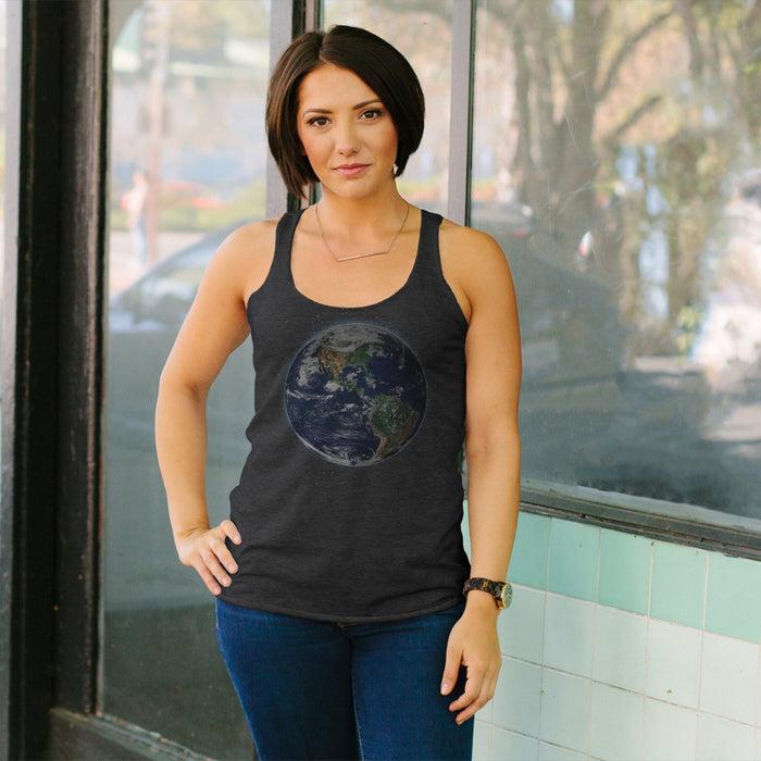 Fifth Sun Women's Lost Gods Planet Earth Racerback Tank Top