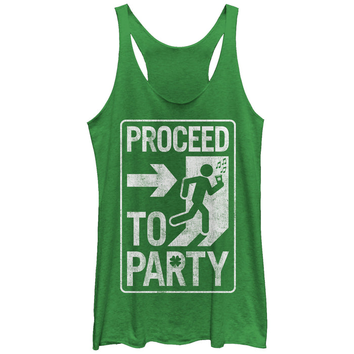fifth sun Women's Lost Gods Saint Patrick's Day Proceed to Party Racerback Tank Top