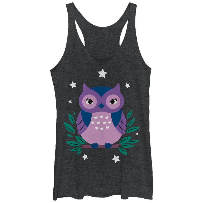 fifth sun Women's Lost Gods Sleepy Owl Racerback Tank Top