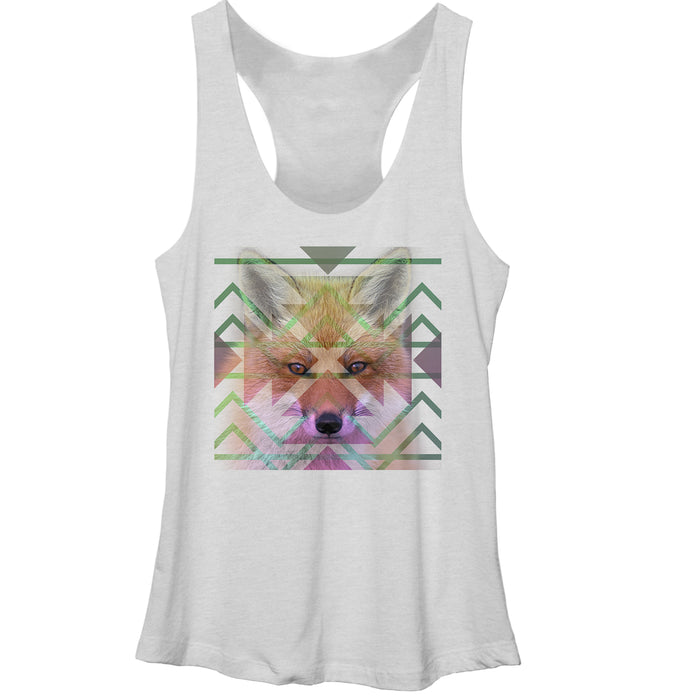 fifth sun Women's Lost Gods Southwest Print Fox Racerback Tank Top