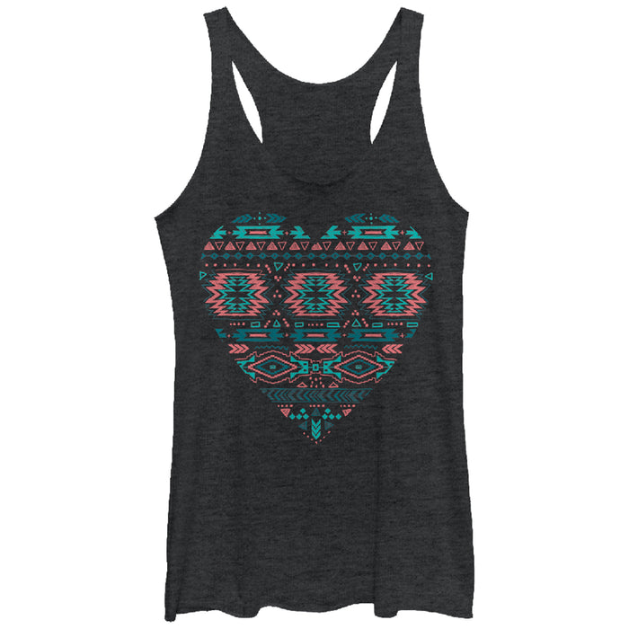fifth sun Women's Lost Gods Southwest Print Heart Racerback Tank Top