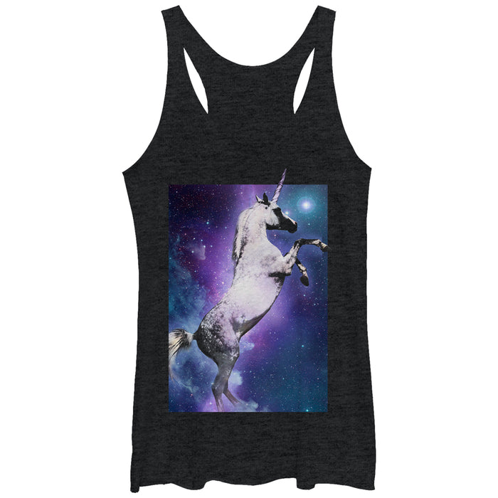 fifth sun Women's Lost Gods Space Unicorn Racerback Tank Top